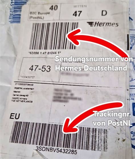 Hermes tracking number on label